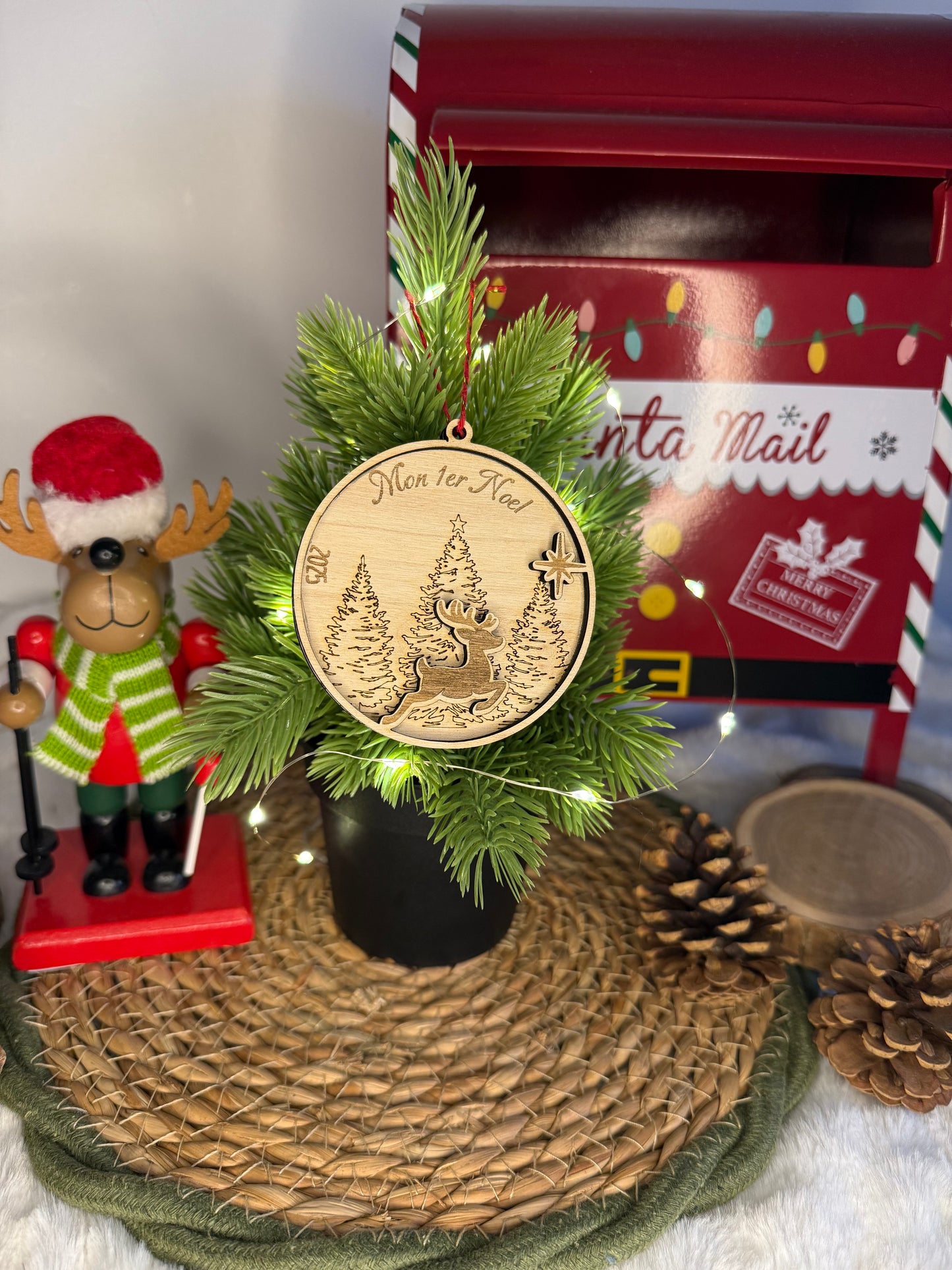 Boule de Noël en bois "Mon 1er Noël"