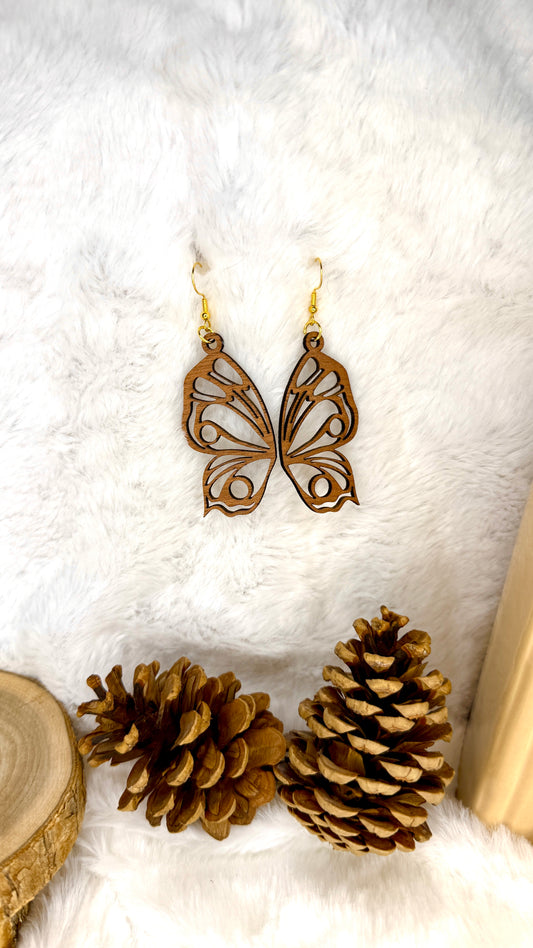 Boucles d’oreilles en bois "Papillon"