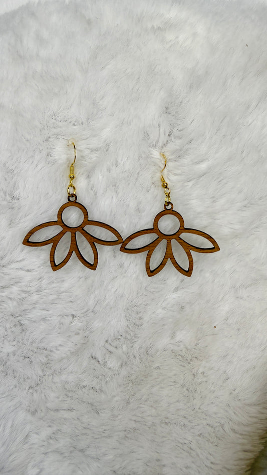 Boucles d’oreilles en bois "Pâquerette"