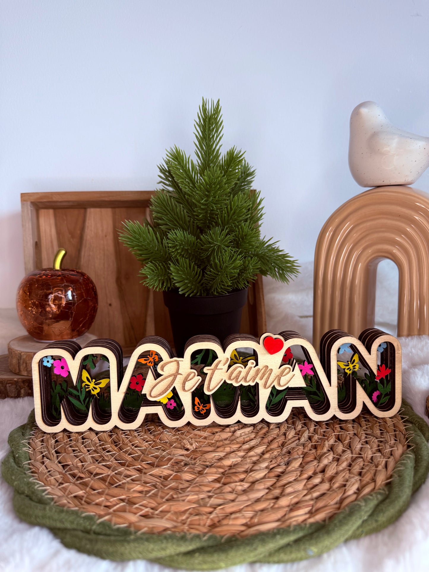 Décoration en bois – “Je t’aime maman”