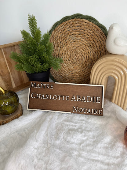 Panneau professionnel – Nom & métier