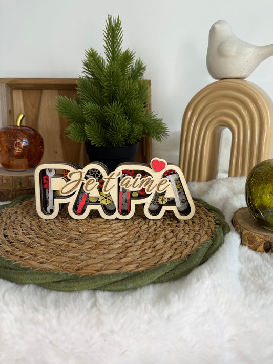 Décoration en bois – “Je t’aime papa”