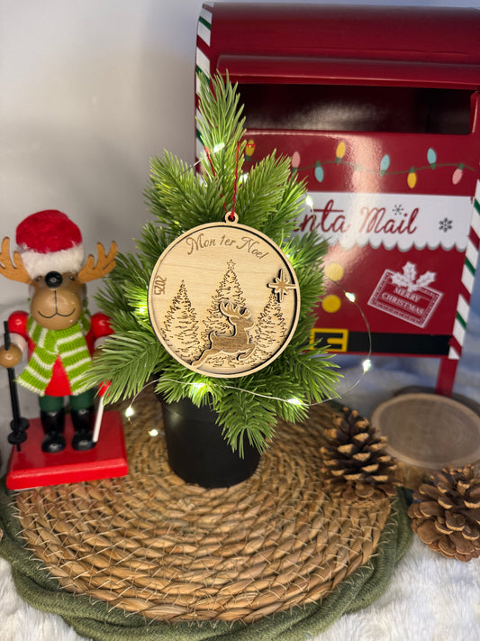 Boule de Noël en bois "Mon 1er Noël"