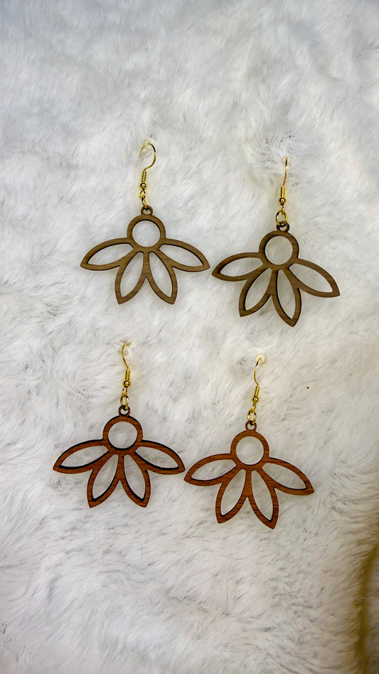 Boucles d’oreilles en bois "Pâquerette"