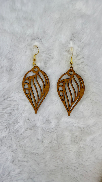 Boucles d’oreilles en bois "Feuille"