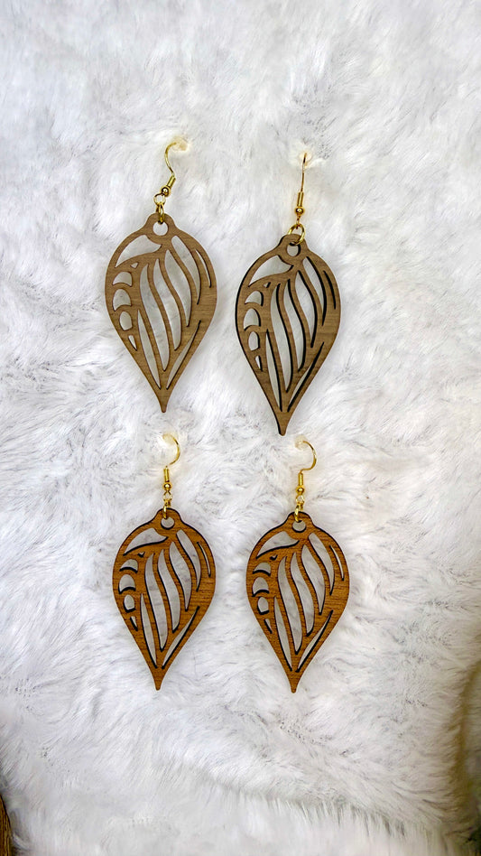 Boucles d’oreilles en bois "Feuille"