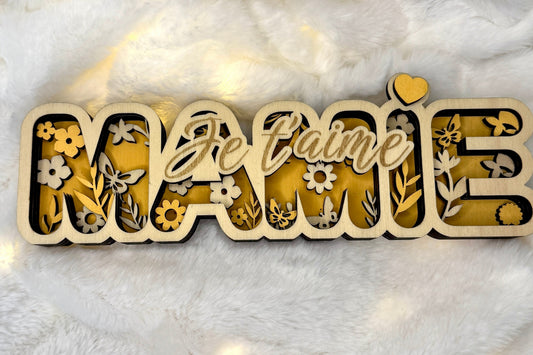 Décoration en bois – “Je t’aime Mamie”