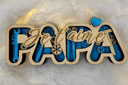 Décoration en bois – “Je t’aime papa”
