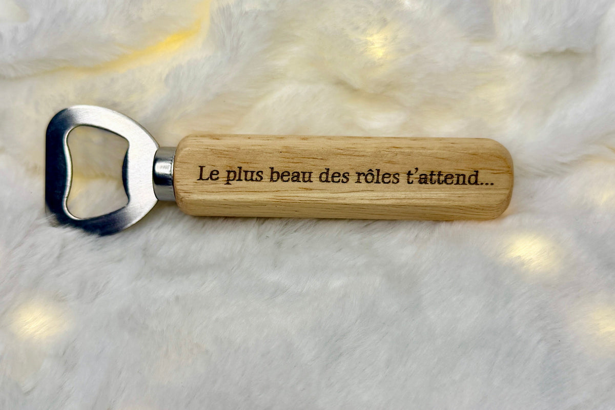 Décapsuleur en bois – « Tu vas être Papi » ❤️