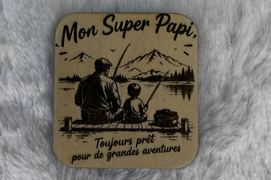 Magnet "Mon super papi à la pêche"