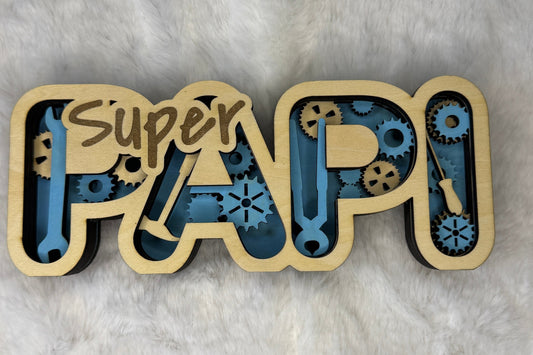 Décoration à poser "Super papi"
