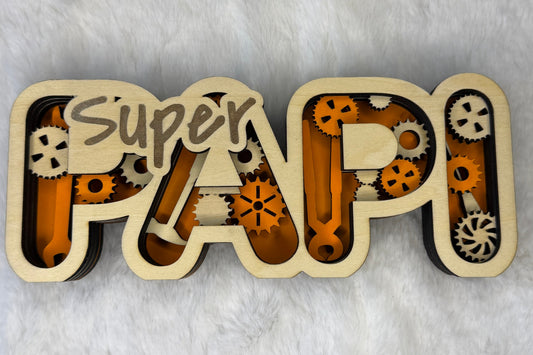 Décoration à poser "Super papi"