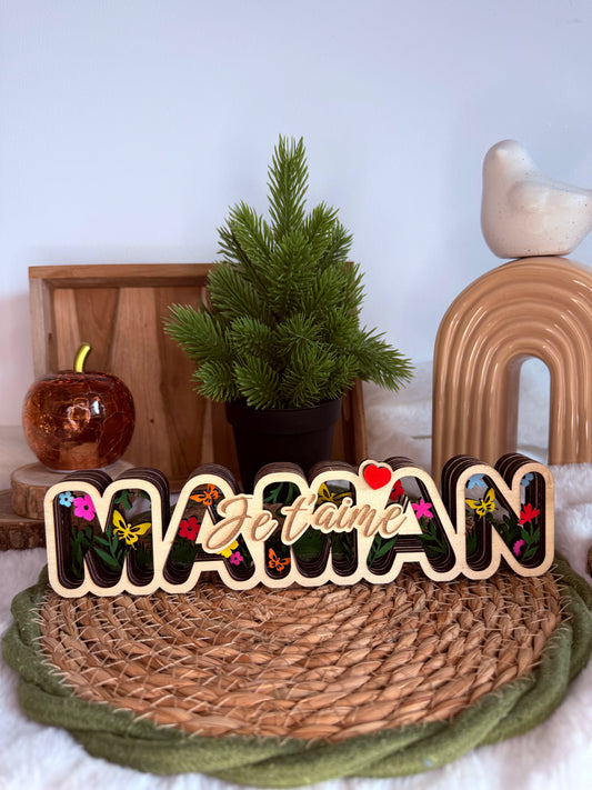 Décoration en bois – “Je t’aime maman”